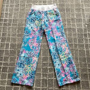 Lilly Pulitzer Beach Palazzo Bali Blue linen pants